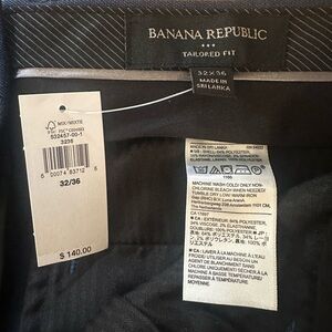 Men’s Banana Republic Navy Tailored-Fit Sharkskin Trouser 32W 36L